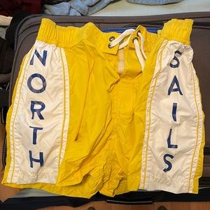 North Sails Yellow Contrast Side Boardshorts sz 28